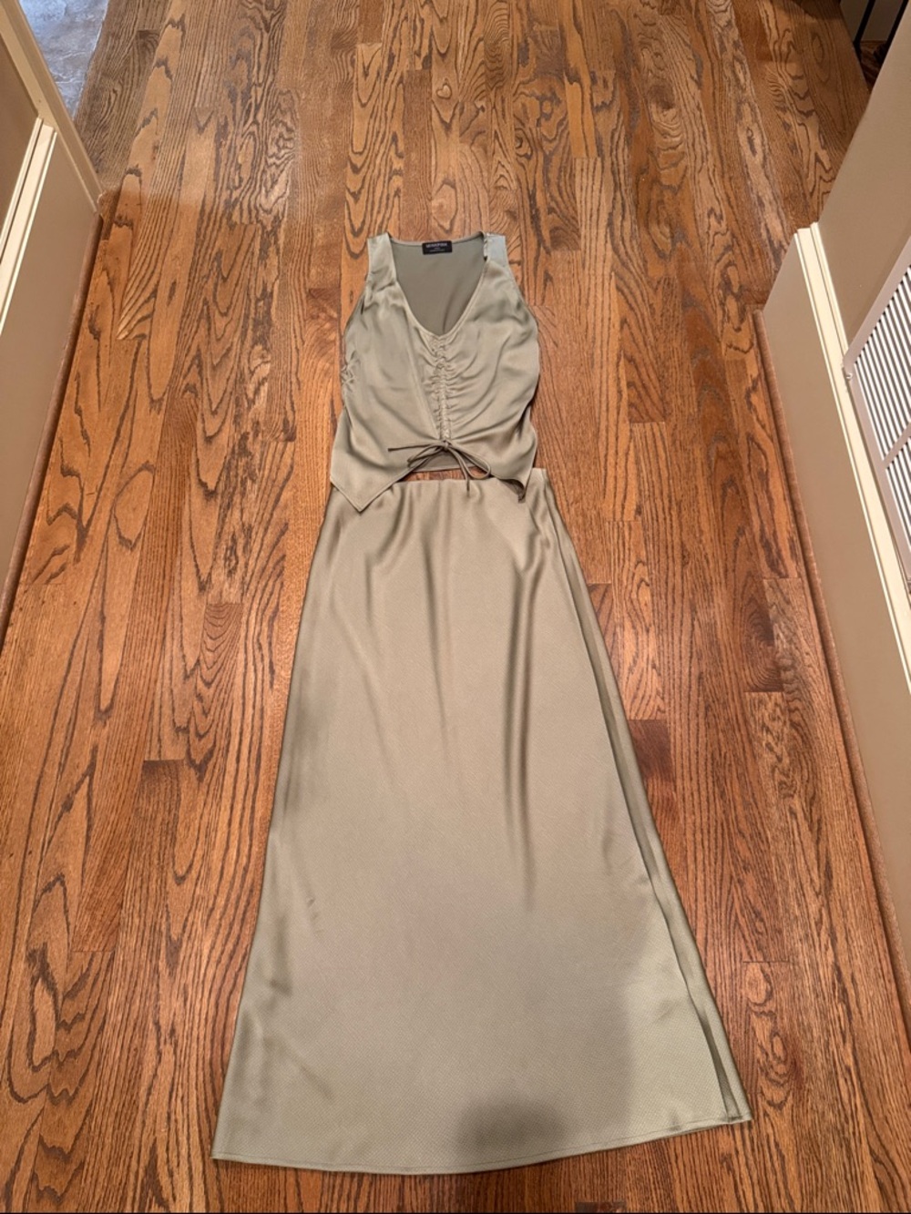 MINKPINK Sage Green Set- top and midi skirt sold together